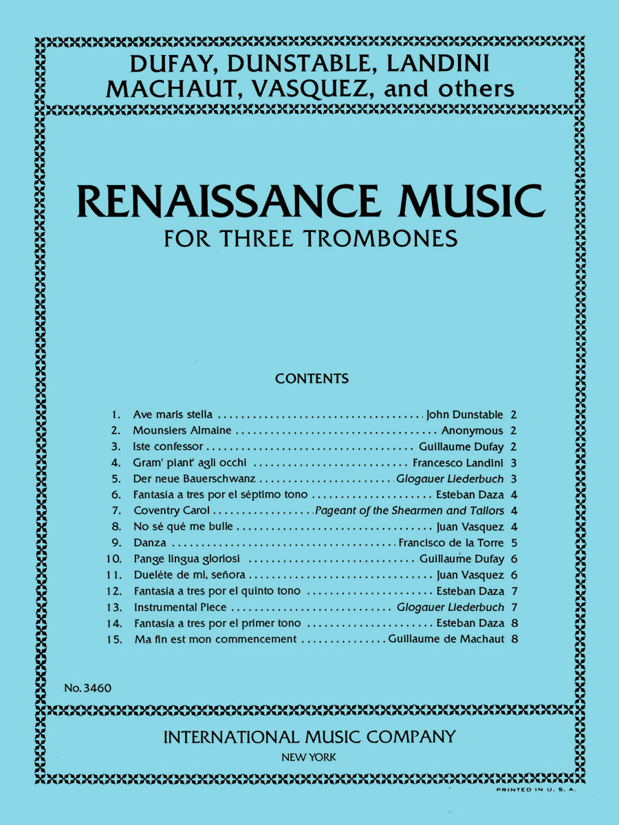 複数作曲家：Renaissance Music（3トロンボーン）