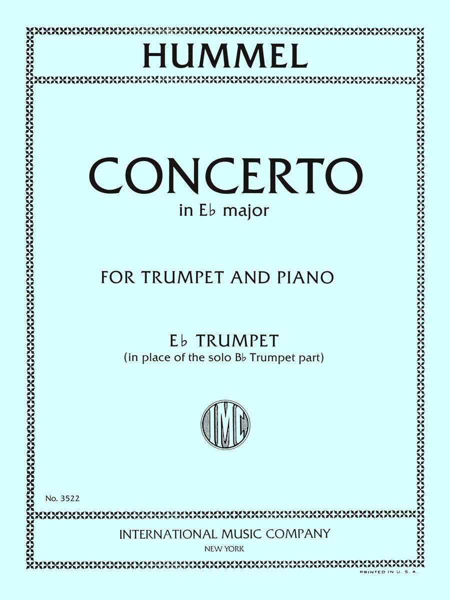 フンメル：協奏曲 変ホ長調, S. 49 (1803)（Trumpet in E flat (in place of the solo trumpet in B flat part)）