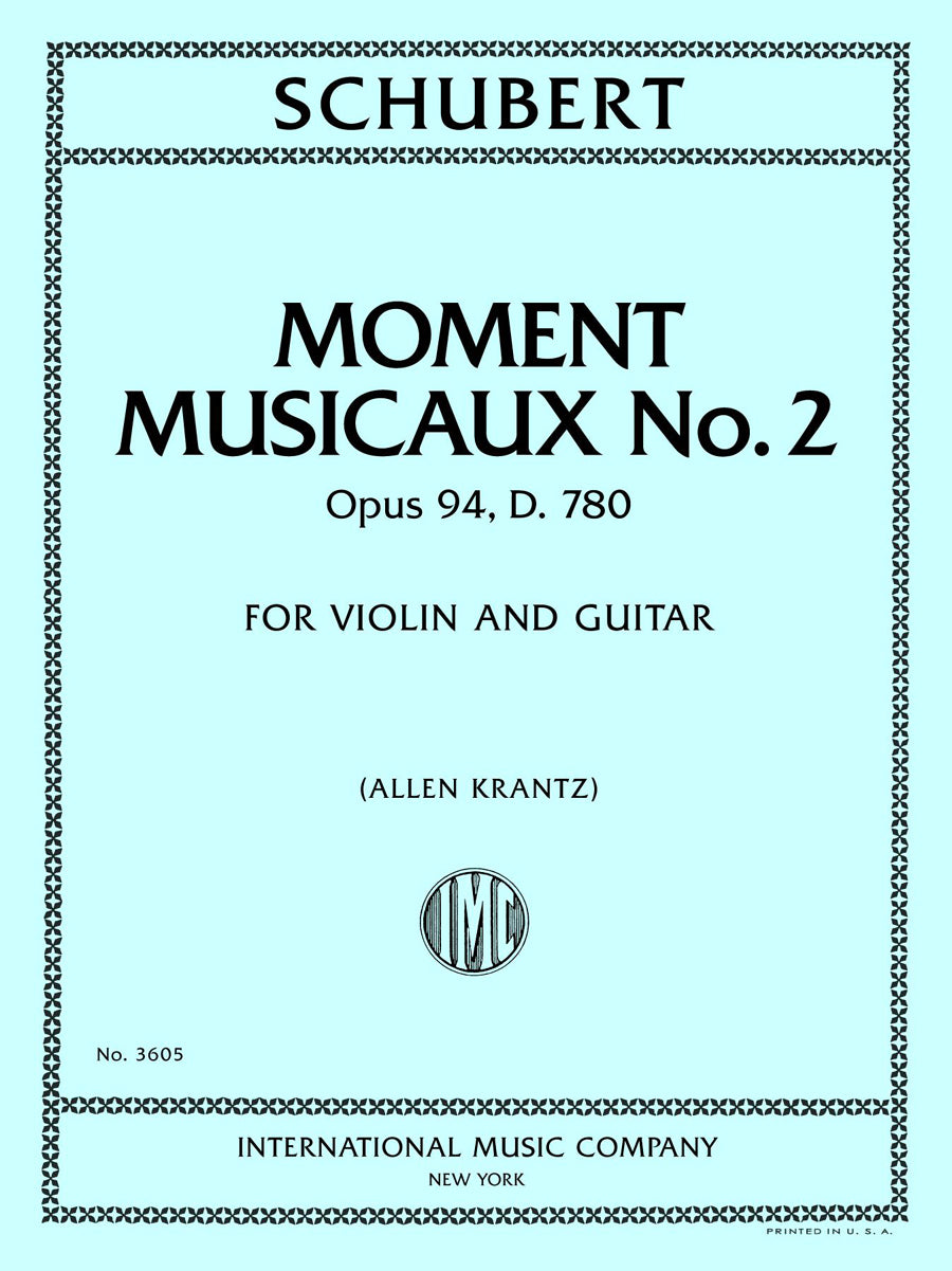 シューベルト：Moment Musicaux 第2番, op. 94, D. 780（ヴァイオリンとギター）