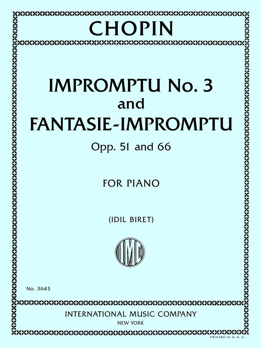 ショパン：即興曲 第3番 in G flat major, op. 51とファンタジー-即興曲 嬰ハ短調, op. 66（ピアノ独奏）