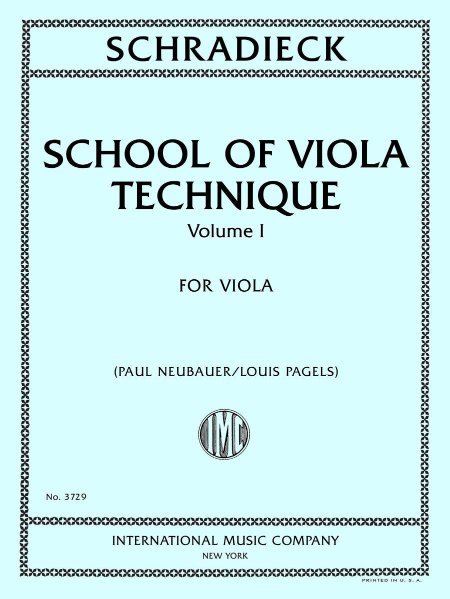 シュラディーク：教本 of Viola Technique, 第I巻（ヴィオラ独奏）