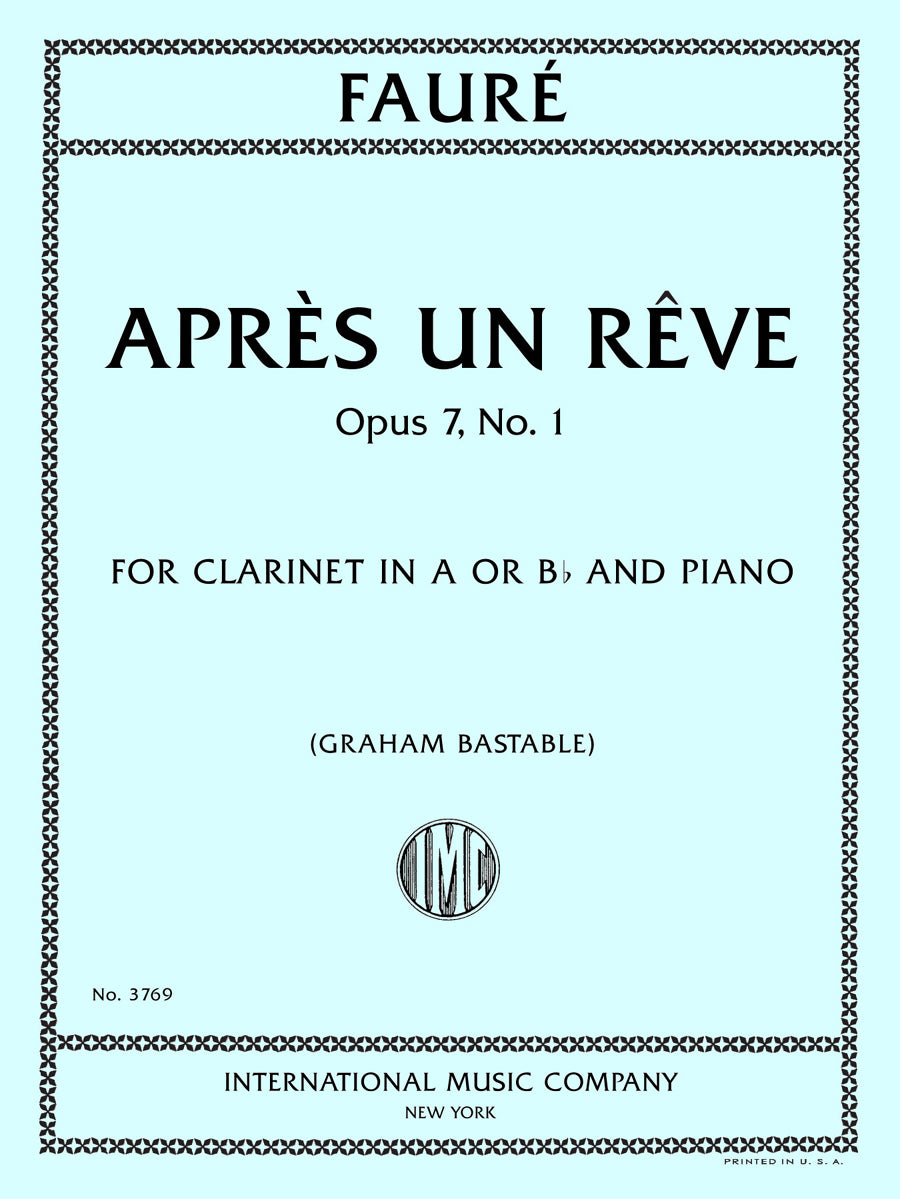フォーレ：夢のあとで op.7 第1番（クラリネットとピアノ）