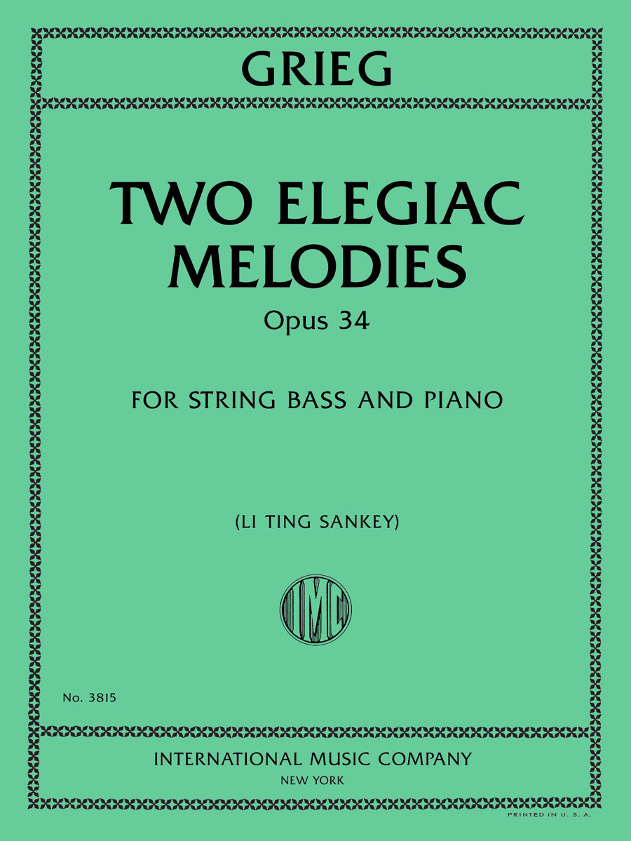 グリーグ：2つの Elegiac メロディー集, op. 34（コントラバスとピアノ）