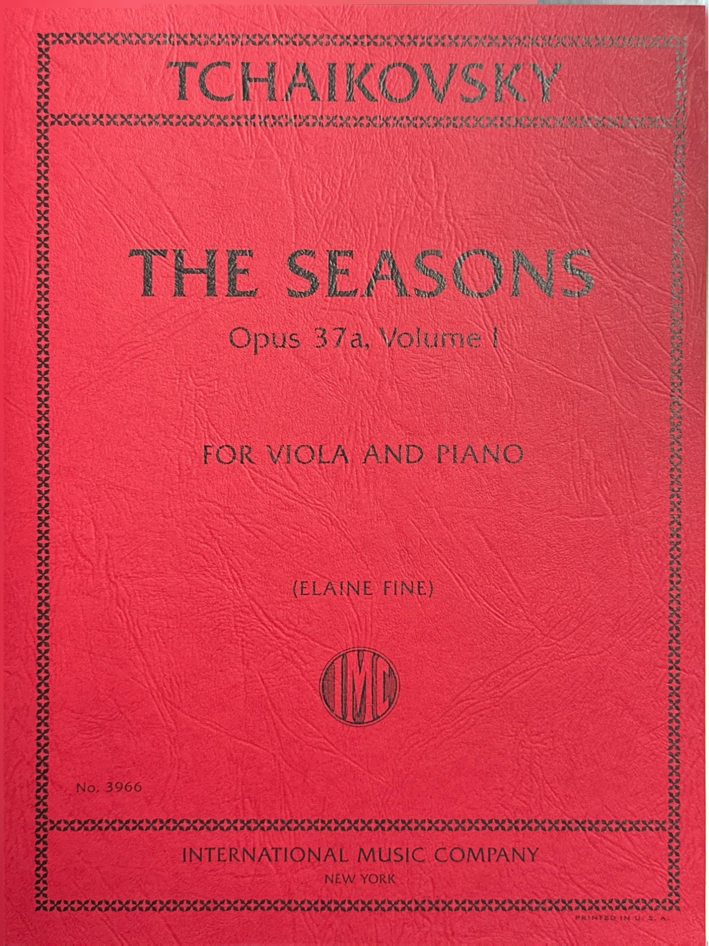 チャイコフスキー：四季 op.37a 第1巻（ヴィオラとピアノ）