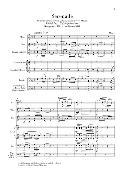 シュトラウス：管楽合奏のためのセレナード 変ホ長調 op. 7