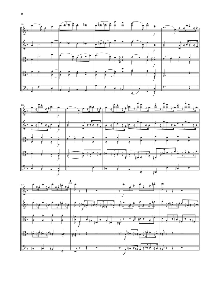 ブラームス：弦楽五重奏曲 第1番 ヘ長調 op. 88