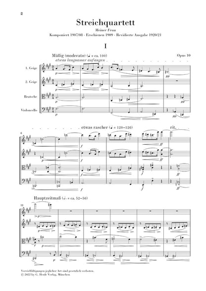 シェーンベルク：弦楽四重奏曲 第2番 嬰へ短調 op. 10