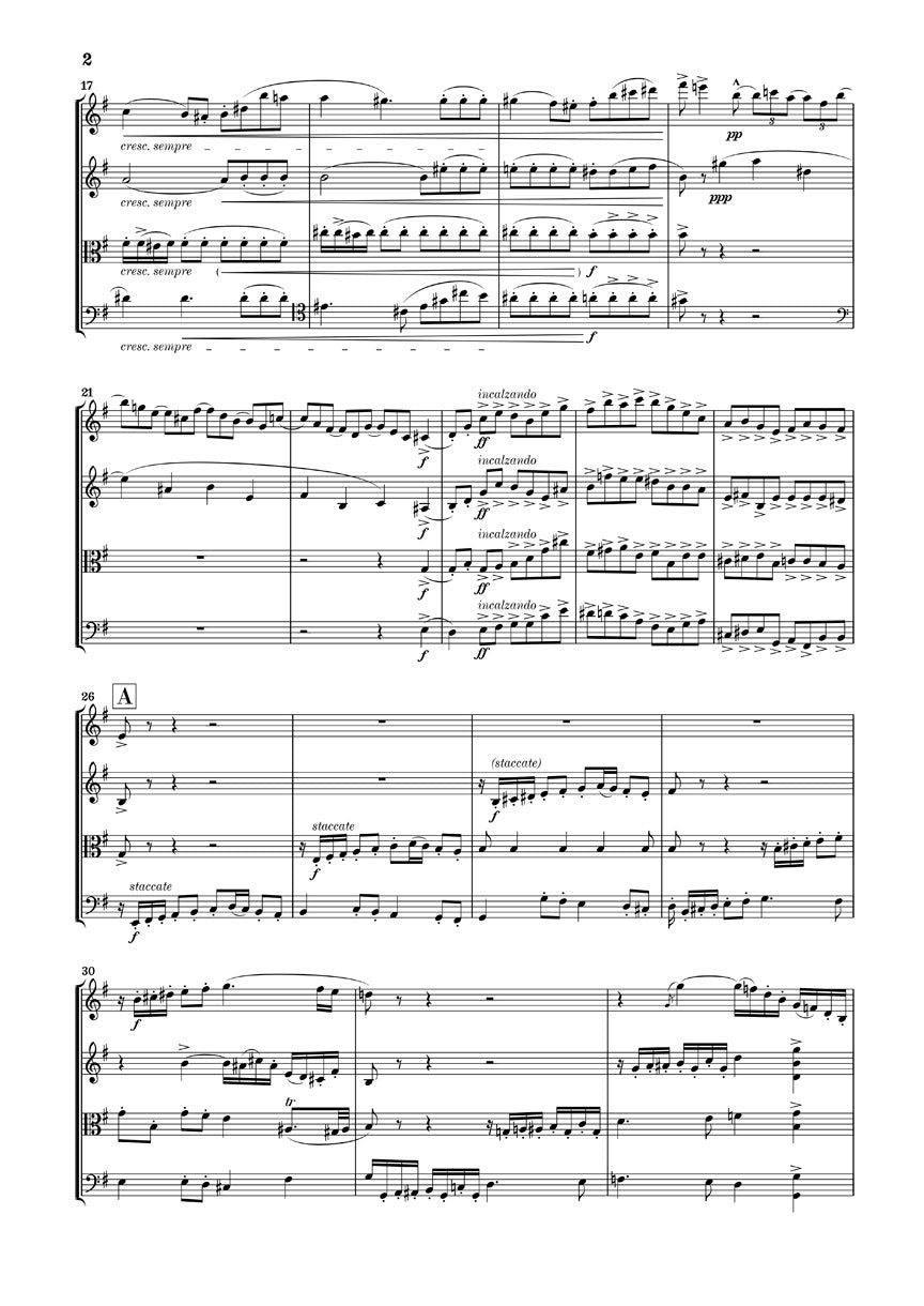 ヴェルディ：弦楽四重奏曲 ホ短調
