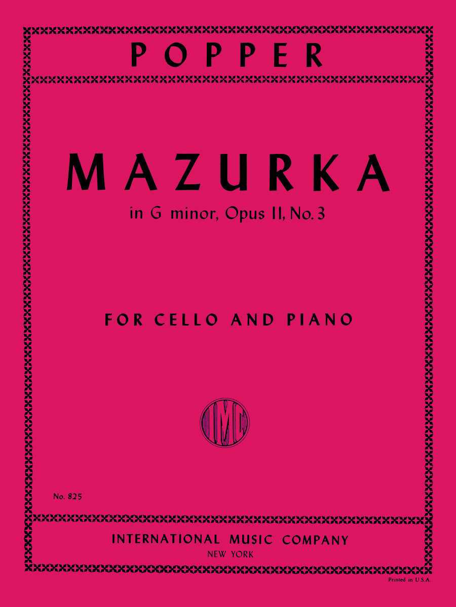 ポッパー：マズルカ ト短調 op.11 第3番（チェロとピアノ）