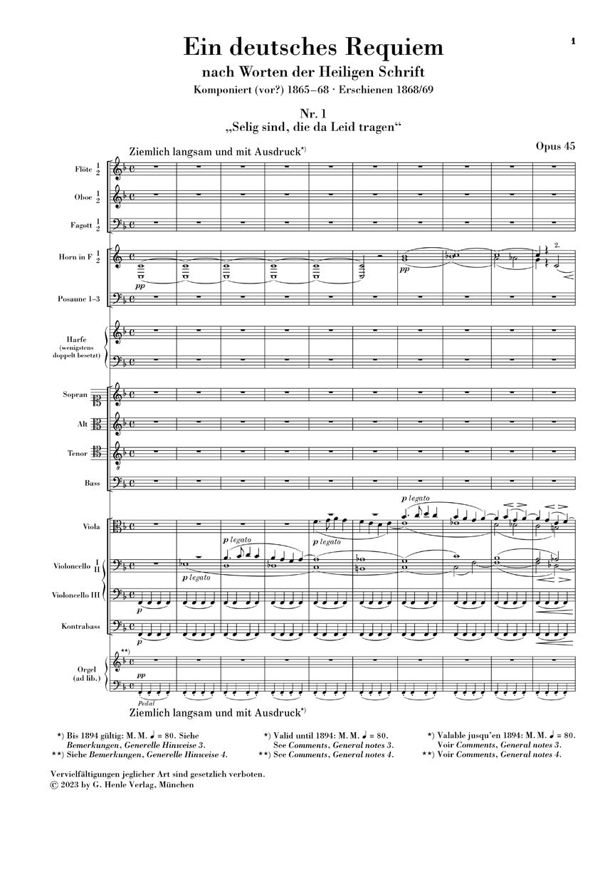 ブラームス：ドイツ・レクイエム op. 45