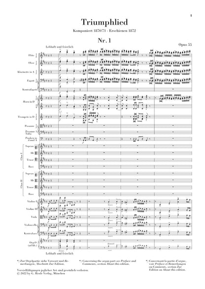 ブラームス：勝利の歌 op. 55