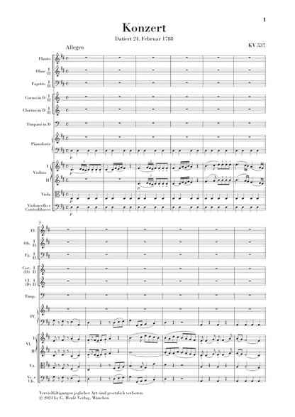 モーツァルト：ピアノ協奏曲 ニ長調 K. 537 『戴冠式』 特別版
