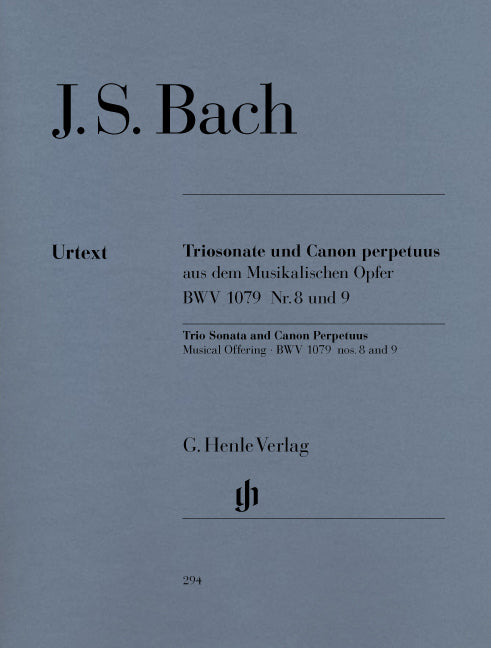 バッハ：音楽の捧げものより トリオ・ソナタとカノン・ペルペトゥウス BWV 1079（原典版）