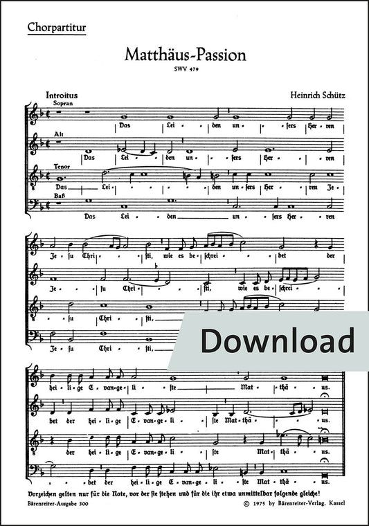 合唱／シュッツ：マタイ受難曲 SWV 479（10冊セット）【デジタル版】