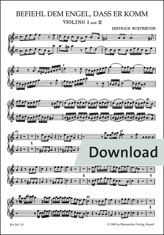 ブクステフーデ：天使たちに命じたまえ BuxWV 10（ヴァイオリンパート譜）【デジタル版】