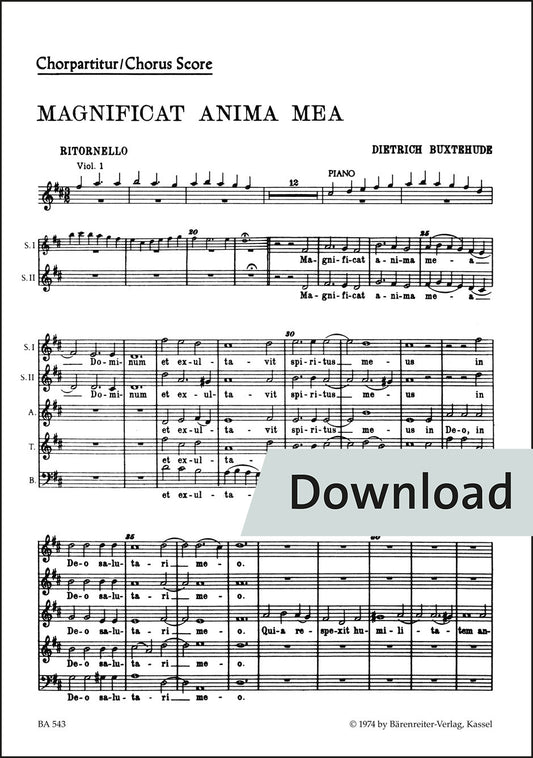 合唱／ブクステフーデ：マニフィカト・アニマ・メア BuxWV-Anh 1（10冊セット）【デジタル版】