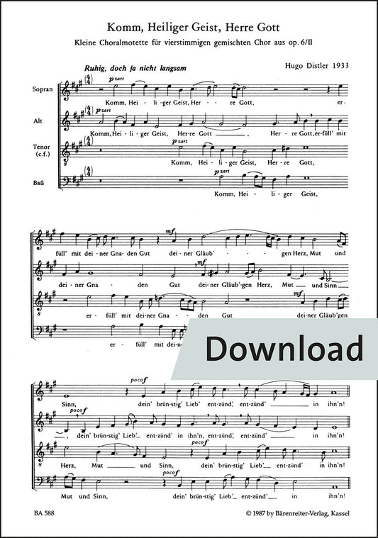 合唱／ディストラー：来たれ、聖霊よ op. 6/2,III（10冊セット）【デジタル版】