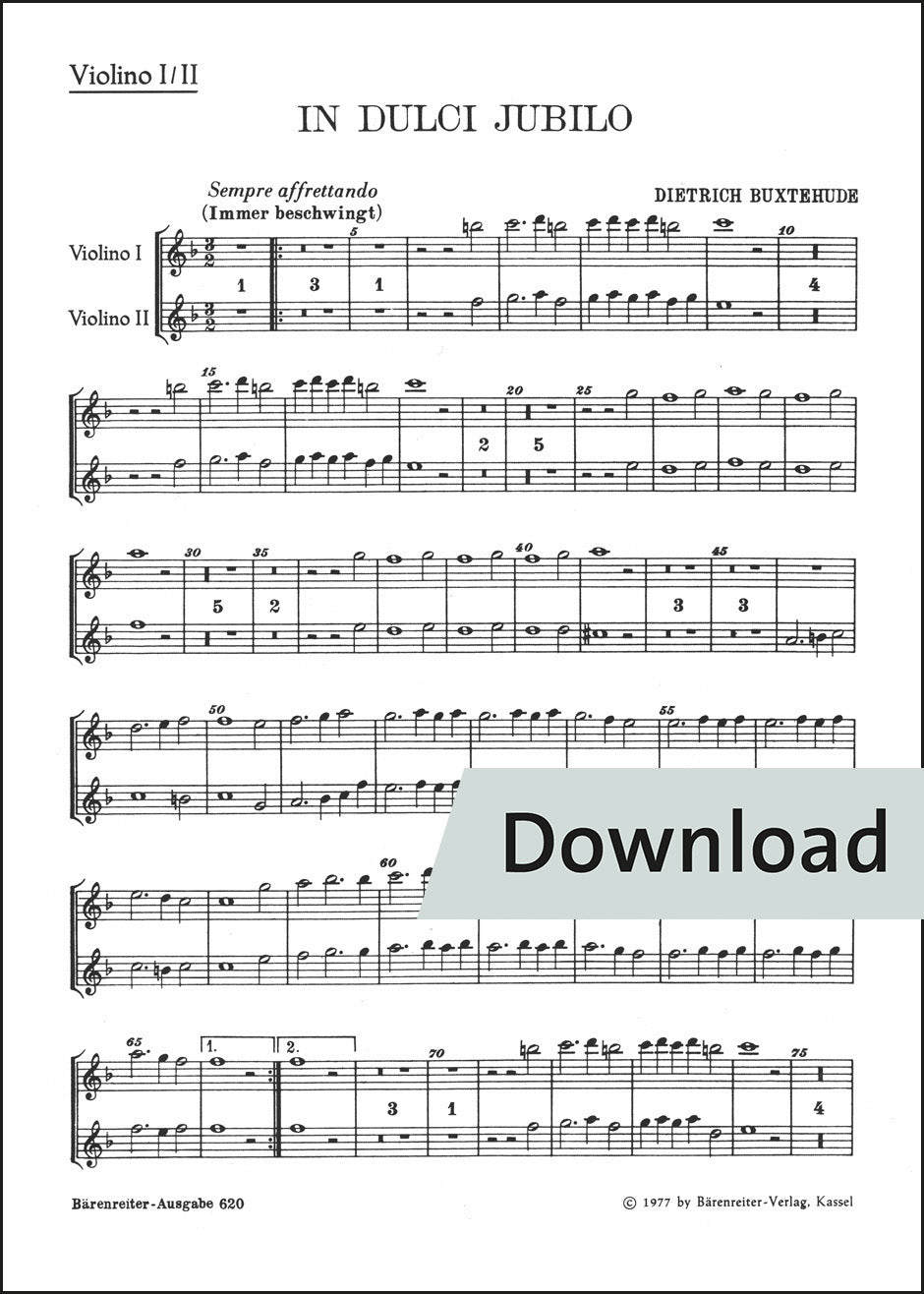 ブクステフーデ：イン・ドゥルチ・ユビロ BuxWV 52（ヴァイオリンパート譜）【デジタル版】