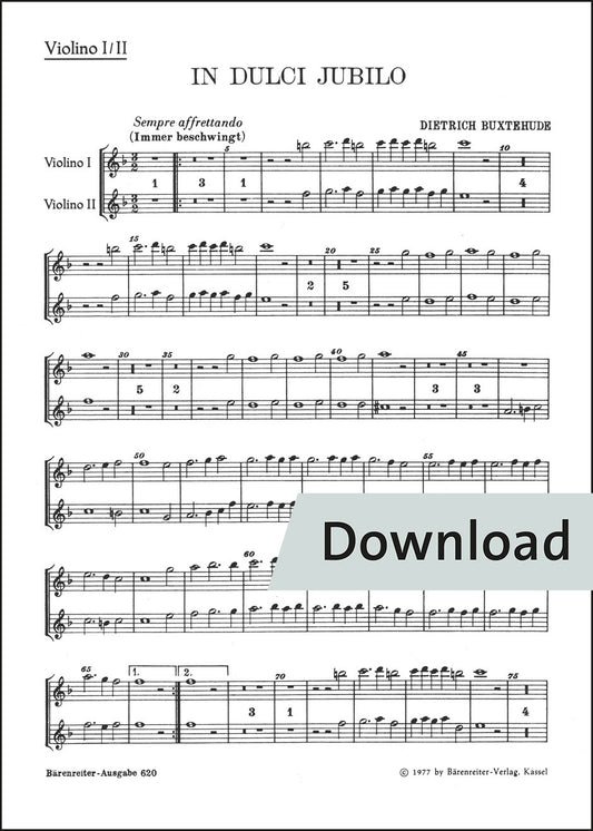 ブクステフーデ：イン・ドゥルチ・ユビロ BuxWV 52（ヴァイオリンパート譜）【デジタル版】