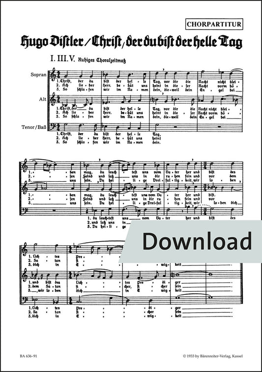 合唱／ディストラー：キリスト、汝は明るき光 第1番 op. 6（10冊セット）【デジタル版】