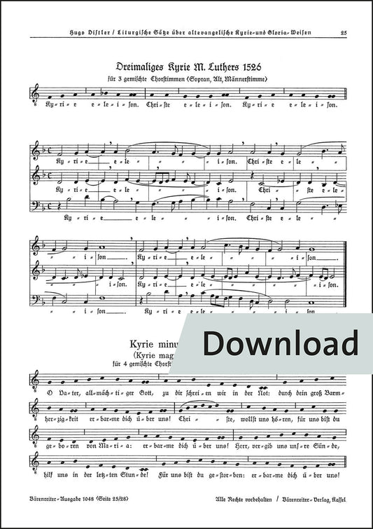 ディストラー：三重のキリエ・マルティン・ルター1526年版(SAB)/キリエ・ミヌス・スンムム1612年版(SATB)【デジタル版】