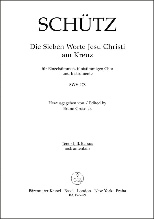 シュッツ：十字架上のイエス・キリストの七つの言葉 SWV 478（テノールパート譜）