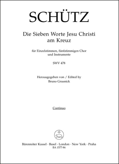 シュッツ：十字架上のイエス・キリストの7つの言葉 SWV 478（バスパート譜）