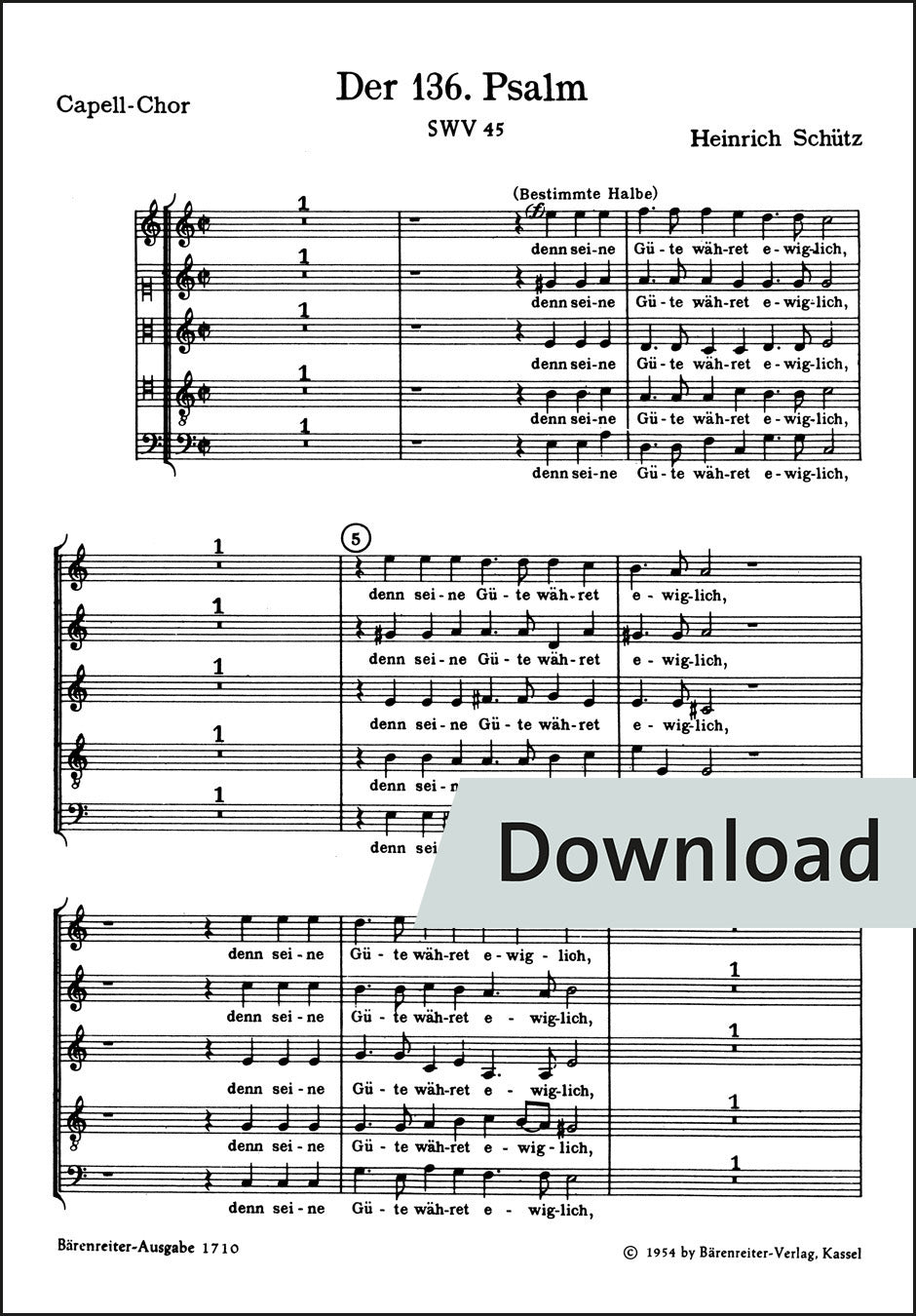 合唱／シュッツ：主に感謝せよ SWV 45（10冊セット）【デジタル版】