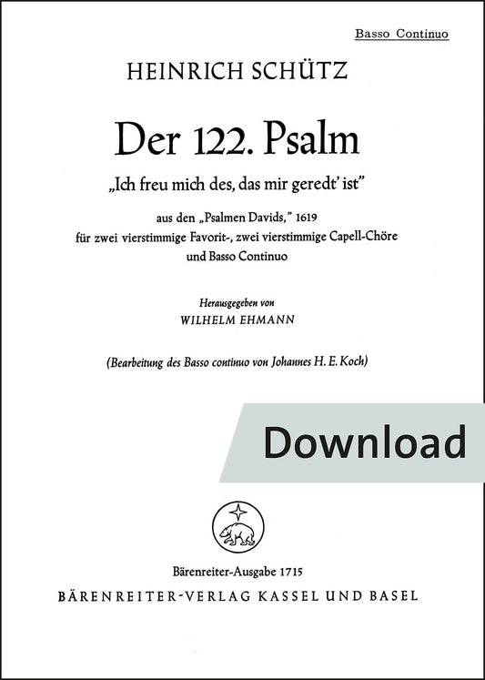 シュッツ：Ich freu mich des, das mir geredt ist SWV 26（コントラバスパート譜）【デジタル版】