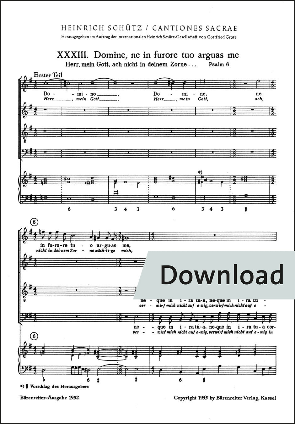 シュッツ：3つのモテット 第33・34・35番 SWV85,86,87【デジタル版】
