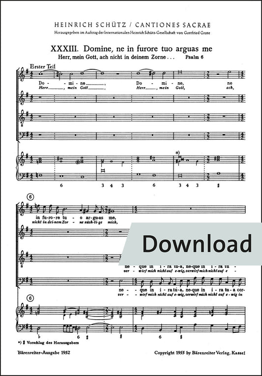 シュッツ：3つのモテット 第33・34・35番 SWV85,86,87【デジタル版】