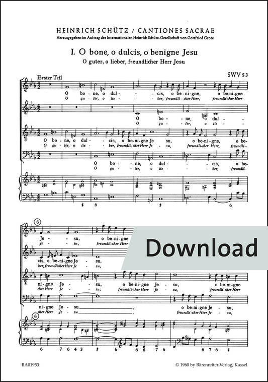 合唱／シュッツ：3つのモテット 第1-3番 SWV 53, 54, 55（10冊セット）【デジタル版】