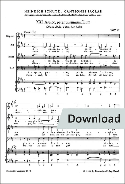 シュッツ：3つのモテット 第21・22・23番 SWV73-75【デジタル版】