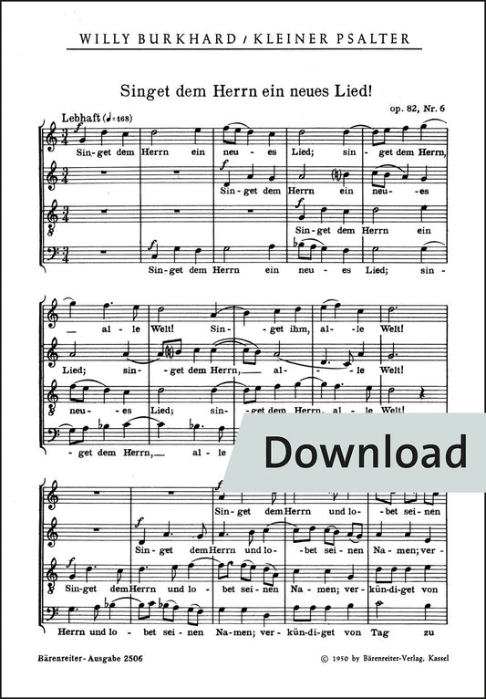 ヴィリー・ブルクハルト：主に向かって新しい歌を歌え op.82【デジタル版】