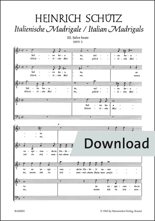 合唱／シュッツ：幸いなる森よ（もし溜息つきつつ）SWV 3（10冊セット）【デジタル版】