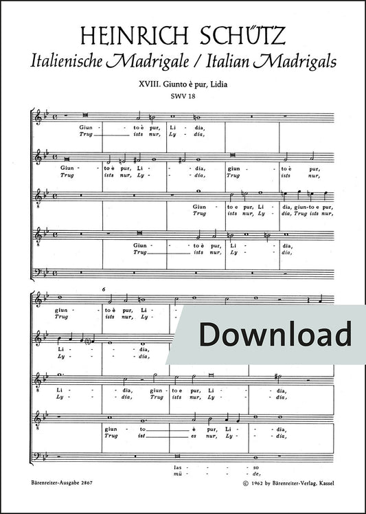 シュッツ：ついに至れり、リディアよ SWV18【デジタル版】