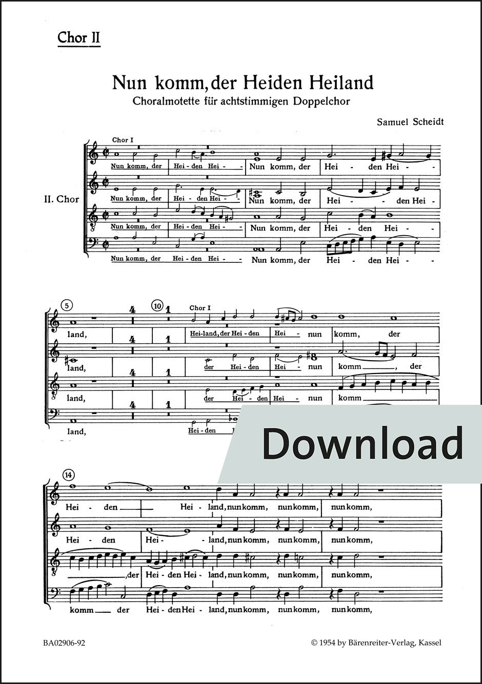 合唱／シャイト：いざ来ませ、異教徒の救い主（10冊セット）【デジタル版】