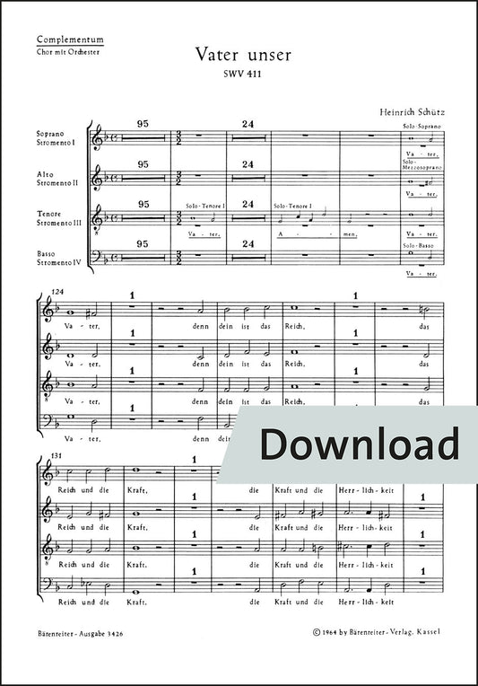 合唱／シュッツ：われらの父よ SWV 411（10冊セット）【デジタル版】