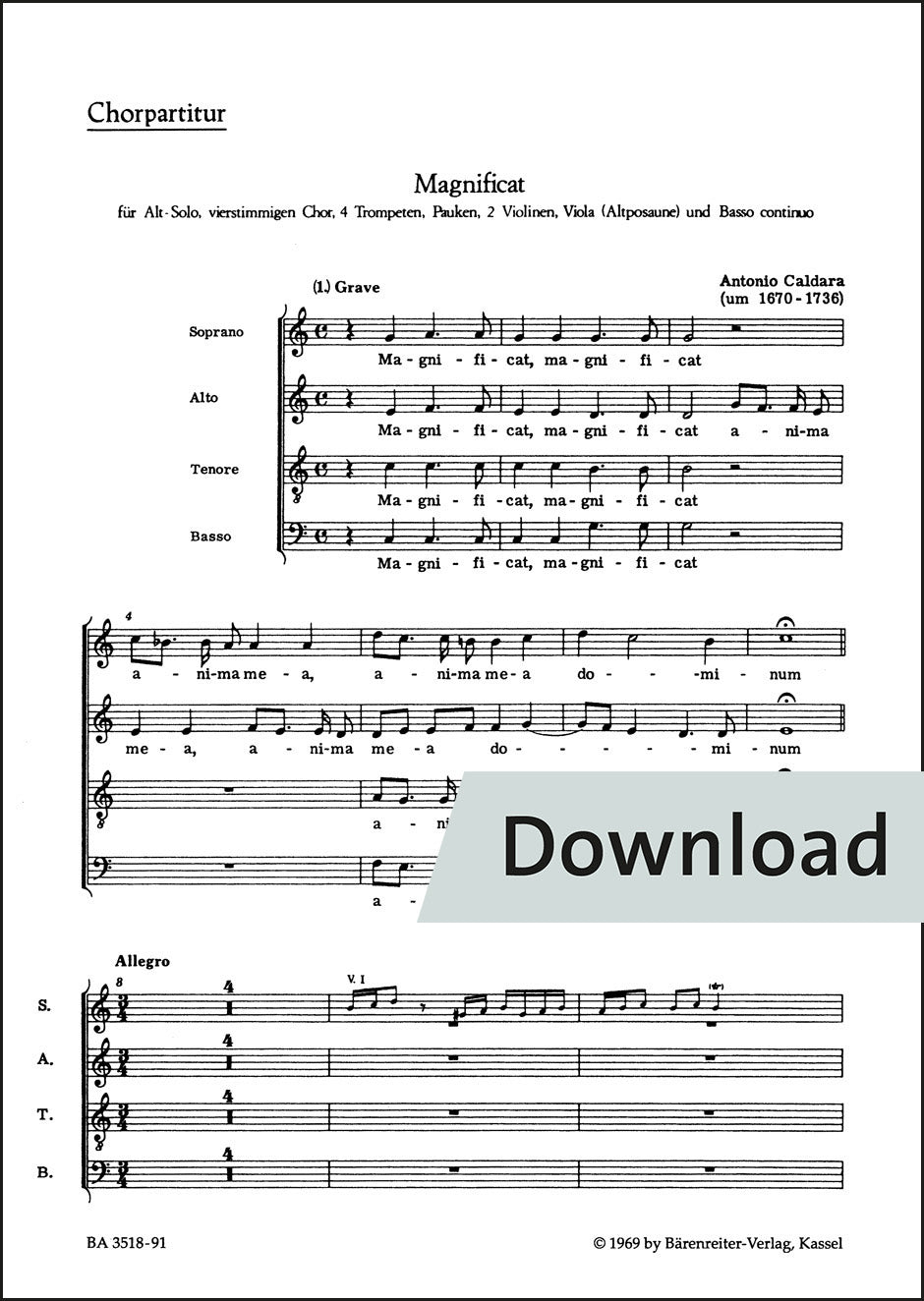 合唱／カルダーラ：マニフィカト ハ長調（10冊セット）【デジタル版】