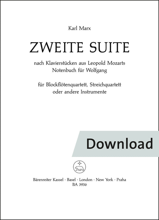 マルクス：第2組曲(リコーダー四重奏、弦楽四重奏、または他の楽器のための)【デジタル版】