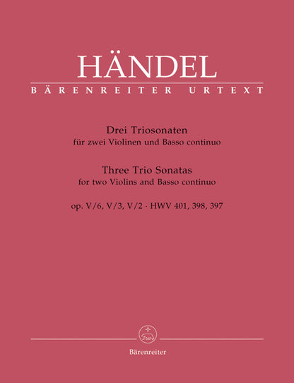 アンサンブル四重奏／ヘンデル：3つのトリオ・ソナタ 作品5より HWV 397,398,401