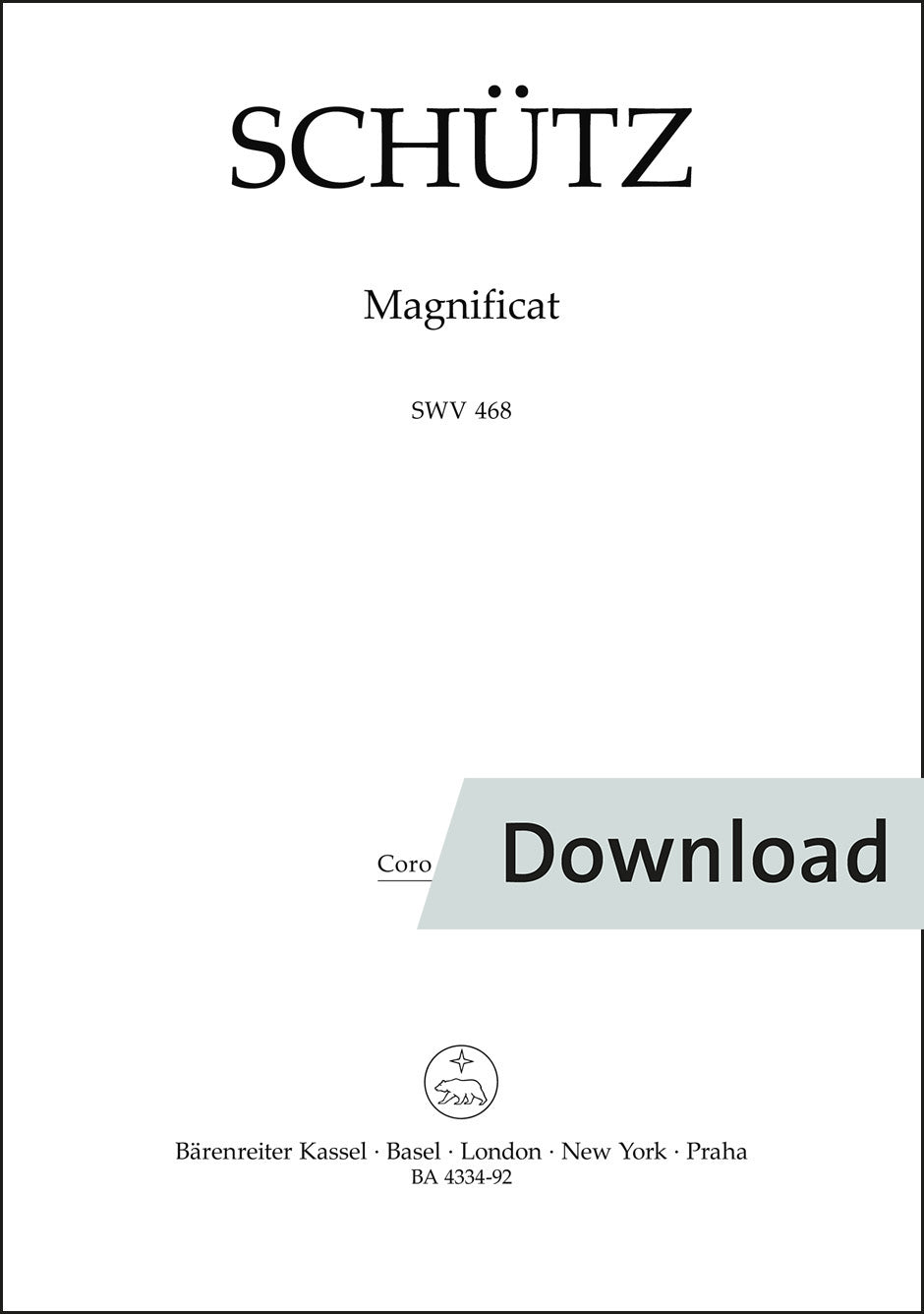 合唱／シュッツ：マニフィカト SWV 468（10冊セット）【デジタル版】