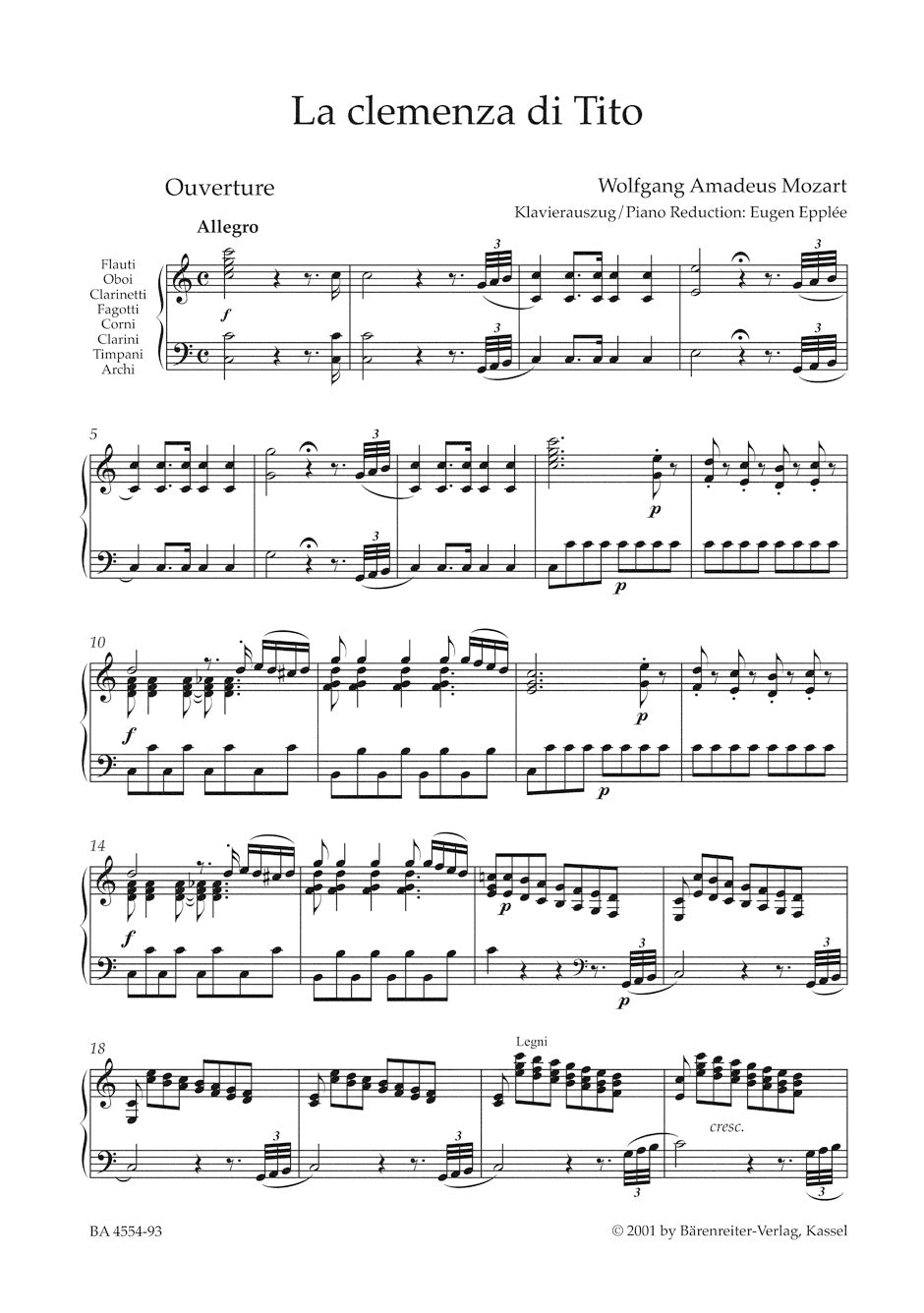 オペラ／モーツァルト：皇帝ティートの慈悲 K. 621