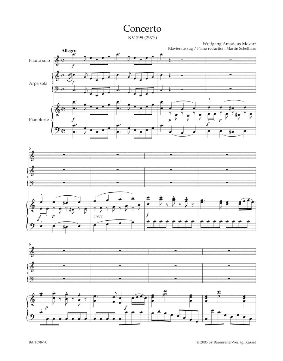 モーツァルト：フルート、ハープと管弦楽のための協奏曲 ハ長調 K. 299 (297c)