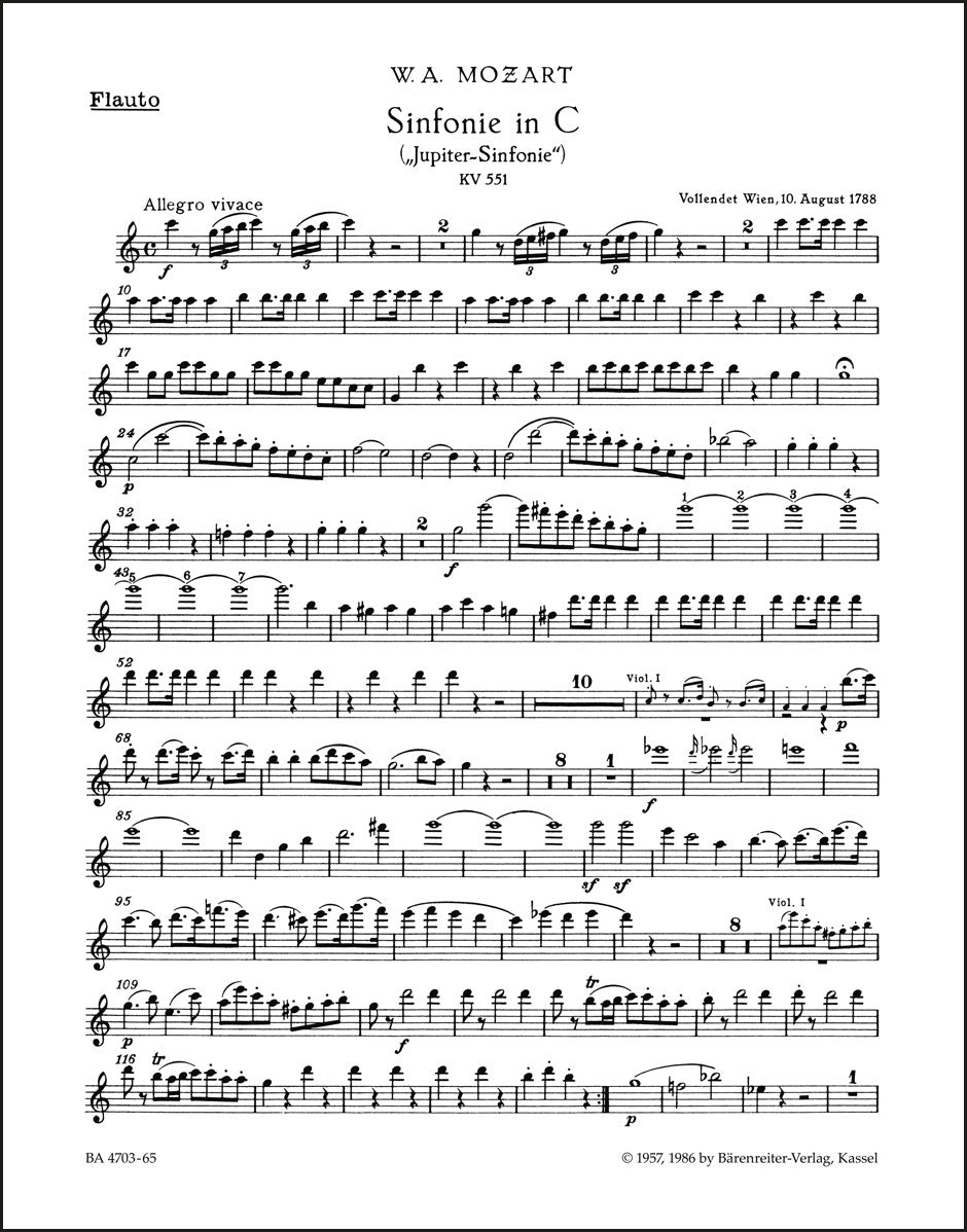 モーツァルト：交響曲第41番 ハ長調 K. 551「ジュピター」