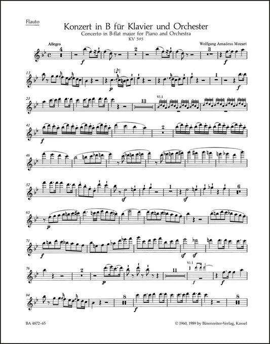 モーツァルト：ピアノ協奏曲第27番 変ロ長調 K. 595