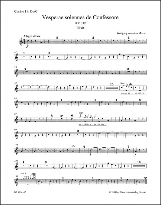 モーツァルト：荘厳晩課 K. 339