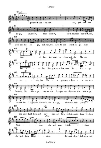 バッハ：クリスマス・オラトリオ BWV 248（テノールパート譜）（10冊セット）