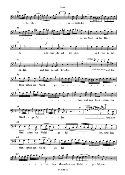 バッハ：クリスマス・オラトリオ BWV 248（バス・パート譜）（バスパート譜）（10冊セット）