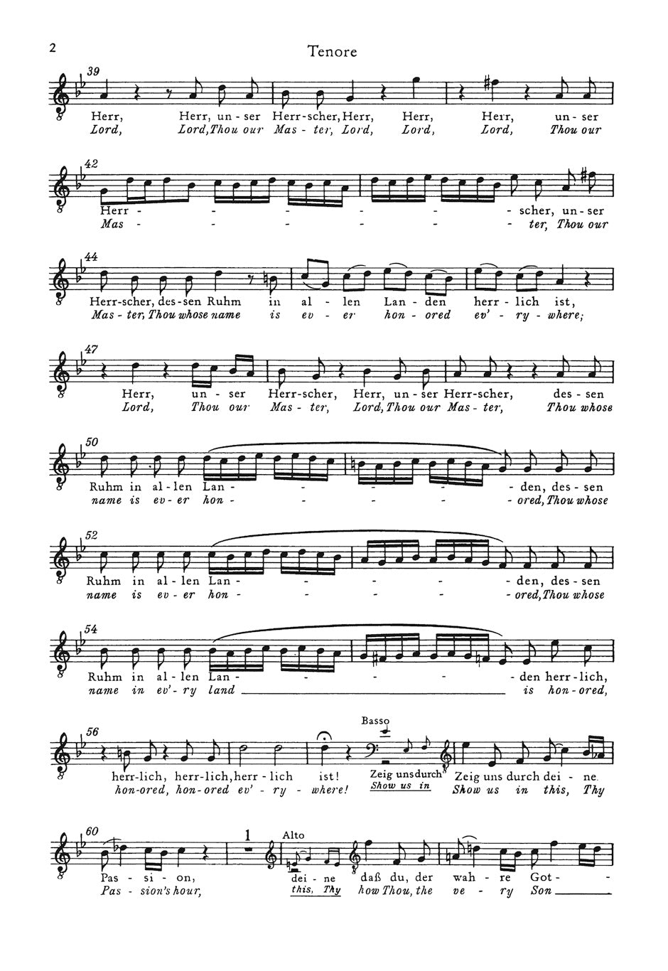バッハ：ヨハネ受難曲 BWV 245（テノールパート譜）（10冊セット）